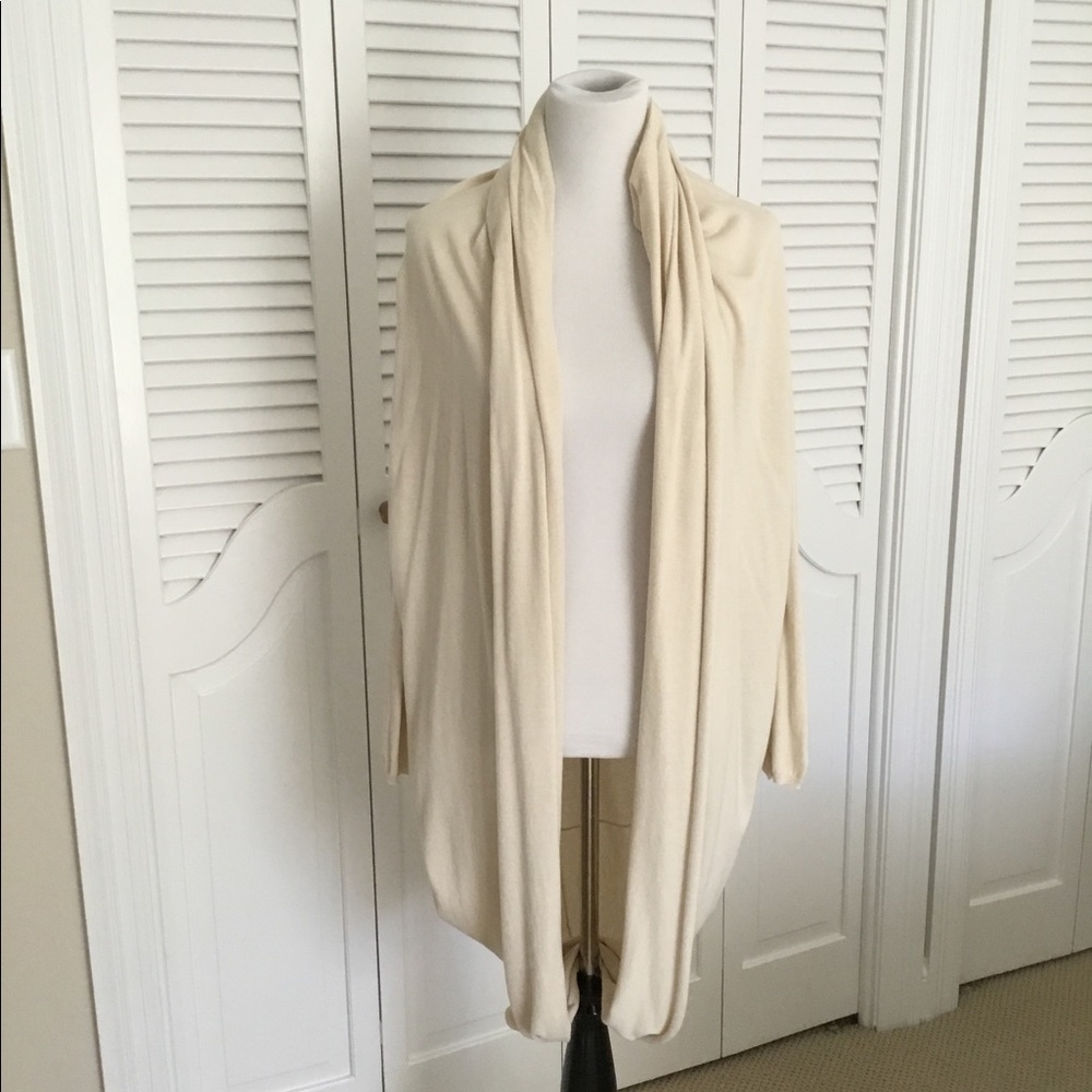 Stefanel Cream Open-Front Draped Women’s Sweater - Size M